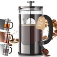 thumbnail image 1 of Veken French Press Coffee Maker 34oz, No Plastic Touching Cafe,Thickened Glass Stainless Steel Brewer, Cold Brew Cafetera Tea pot for Kitchen Travel, 1 of 10