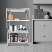 Stainless Steel Shelving,4 Tier Adjustable Shelf Heavy Duty Storage Shelving Steel Organizer Wire Rack for Storing and Displaying Goods