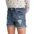 thumbnail image 3 of Justice Girls Mini Mom Destroyed Denim Shorts, Sizes 6-14, Slim & Plus, 3 of 5