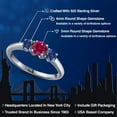 thumbnail image 2 of Gem Stone King 925 Sterling Silver Red Created Ruby and Blue Created Sapphire Engagement Ring for Women | 1.10 Cttw | Round 5MM | Gemstone July Birthstone | Size 9, 2 of 6