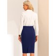 thumbnail image 3 of DARING DIVA Women's High Waist Pencil Work Bodycon Skirt X-Large Dark Blue, 3 of 5