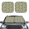 thumbnail image 2 of Windshield Sun Shade, Striped With Palm Tree Branches Foldable Car Sun Shade Windshield for Front, 2 Pieces, 2 of 7