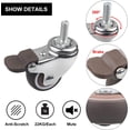 thumbnail image 3 of ruedas giratorias con freno de 38 mm, ruedas roscadas M8 x 20 mm, ruedas para muebles, carga 88 kg, ruedas de goma TPE para equipos pequeños, 3 of 5