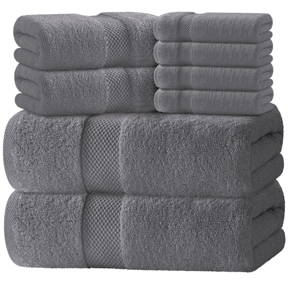 Luxury Aqua Bath Towel Set - Hotel Soft Cotton 2/Bath 2/Hand 4/Wash - 8 Piece
