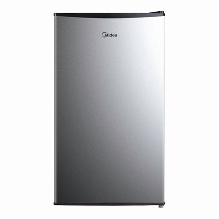 Midea 3.3 cu ft Compact Refrigerator: Energy Star Certified, Freestanding, Silver, Reversile Door, 3 Shelves