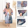 thumbnail image 4 of BZSMCE Wearable Blanket Hoodie Fashion Meadow White Cat Home Wear, 4 of 7