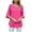 Hot Pink, variant on Jalioing Women's Chiffon Shirts Half Sleeve Crew Neck Summer Fashion Blouses Casual Trendy Plain Tops