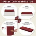 thumbnail image 2 of Kimunuk Outdoor Bench Cushions 60 x 18 x 3.5 Inch, High Density Foam Bench Seat Cushion, Porch Swing Cushion with Non-Slip Removable Cover, Burgundy, 2 of 7
