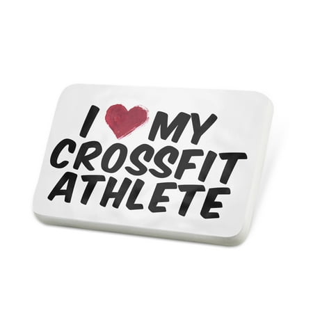 Porcelein Pin I heart love my CrossFit Athlete Lapel Badge – NEONBLOND