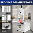 thumbnail image 4 of Lanfys Electric Meat Bone saw,1500 W Butcher Bandsaw with 8 Blades, Cutting Thickness Range 0.04-7.9 In,for Restaurant Kitchens,Supermarkets Meat,Meat Factories, 4 of 8