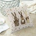 thumbnail image 5 of Spring Easter Pillow Covers 16x16 Set of 2, Easter Polka Dot Brown Bunny Decorative Throw Pillow Covers for Linen Spring Rabbit Farmhouse Pillows Cushion Case for Couch Sofa Home Decor, 5 of 6