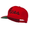 thumbnail image 2 of Aces Embroidered Flat Bill Cap - Red OSFM, 2 of 5