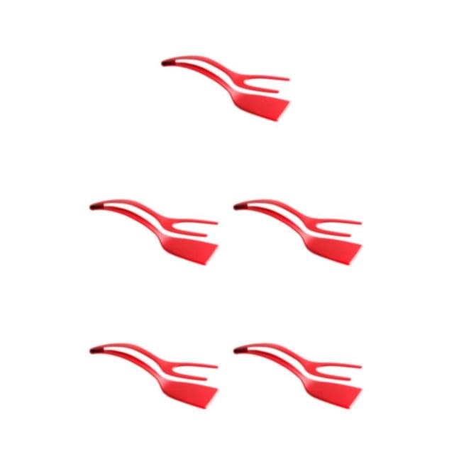 Transemion Versatile Cooking Companion Double Sided Spatula Turner And Tongs Easy To Clean 2 In 1 Spatula Tongs red 5Set