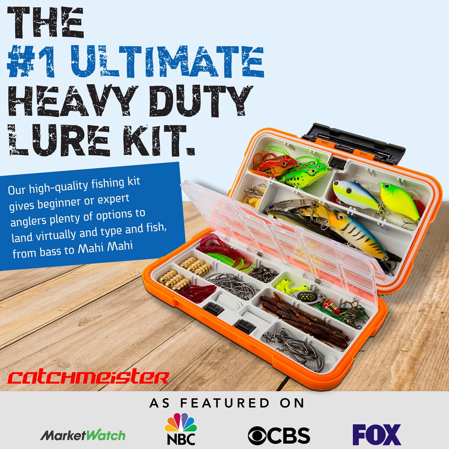Catchmeister Fishing Lures Baits Tackle Box and Lure Kit 117 Pieces 