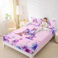 thumbnail image 4 of Manfei Letter A Monogrammed Twin Sheet Sets,Watercolor Rustic Flowers Twin Fitted Sheet,Cute Butterflies Flat Sheet For Girls,Microfiber Room Decorative,3 Pieces, 4 of 7