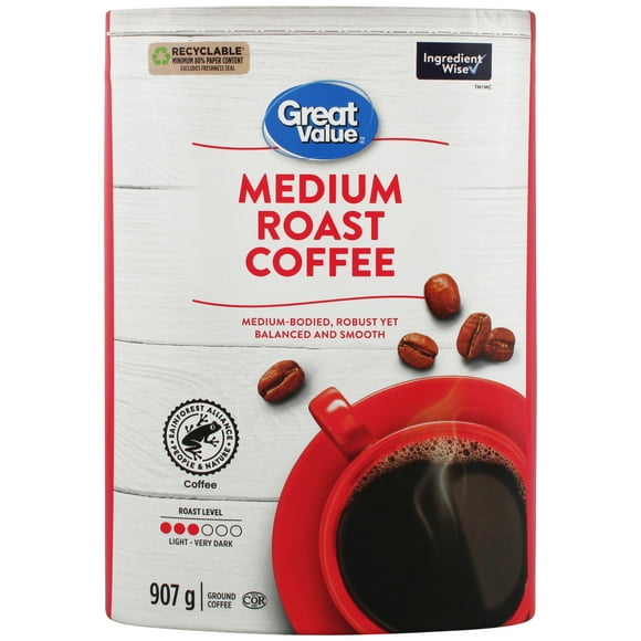 Great Value Medium Roast Ground Coffee, 907 g