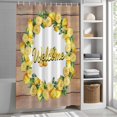 thumbnail image 5 of Welcome Summer Lemon Shower Curtain, 36" x 72", Farmhouse Linen Fruit Wood Grain Waterproof Bathroom Curtain Washable Shower Curtain Set with 12 Hooks, 5 of 8