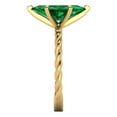 thumbnail image 3 of Clara Pucci 14K Yellow Gold Solid Gold Emerald Solitaire Anniversary Ring for Women - 2 cttw Marquise Cut, 3 of 7