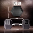 thumbnail image 3 of PRISP Rubber Encased Hex Dumbbell - Cast Iron Hand Weight for Home Gym, Exercise and Fitness with Rubber Grip; Sold Individually, 3 of 6