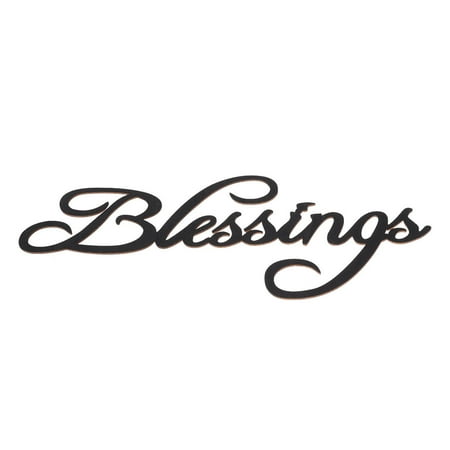 

NUOLUX 1 Pc Blessings Printed Words Wooden Home Decoration Tag Sign DIY Decorative Wood Chip-38X16X0.2CM(Black)