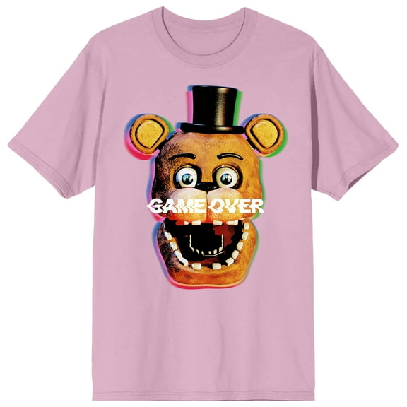 Five Nights At Freddy's Game Over Men's Cradle Pink Crew Neck Short Sleeve T-shirt-Medium