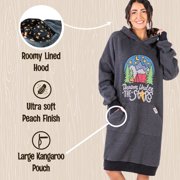 LazyOne Oversized Hoodie Sweatshirt, Comfortable Loungewear, Camping (Dream Under Stars, 2X/3X)