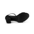 thumbnail image 3 of BLISSFUL STEP Chaussures pour Femmes en Faux Suède à Talon Épais Haut Plateforme à Bride à la Cheville Sandales à Bout Ouvert Noir 10, 3 of 8