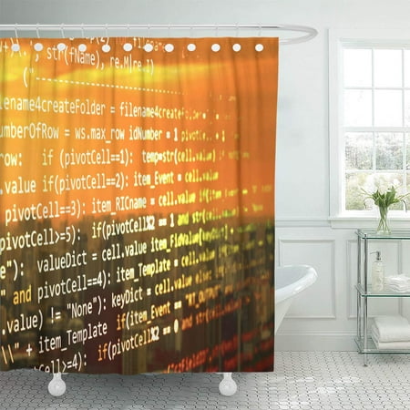 KSADK Blue Abstract Software Programming Code for Screen of Development Active Application Arduino Shower Curtain Bathroom Curtain 66x72