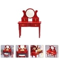 thumbnail image 2 of Miangastore Tables d'Appoint pour Maison de Poupée 1 Pce Table de Maquillage Mini en Bois Rouge 11.8X9.5X3.7In, 2 of 8