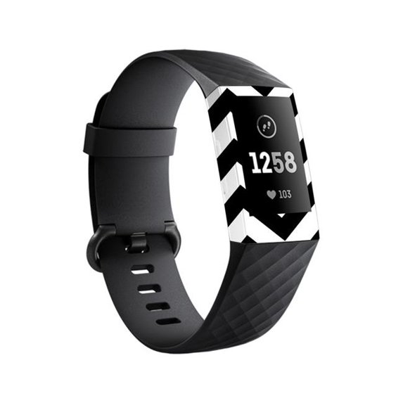 MightySkins FITCHAR3-Black Chevron Skin for Fitbit Charge 3 - Black Chevron