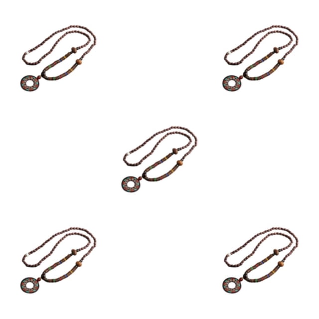 Baohd Déclaration Pièce Vintage Colliers Ethniques Unisexe avec Large Application Perles Pendentif Collier comme Indiqué 3 5Set