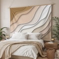 thumbnail image 3 of Beige Ombre Large Tapestry for Bedroom Wall Hanging Tapestry, Modern Geometric Abstract Aesthetic Cream Ceiling Backdrop Tapestries Poster Blanket Wall Decor for Teens Room Living Room Dorm 85" x 90", 3 of 8