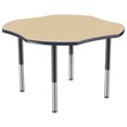 thumbnail image 1 of ECR4Kids 48in Clover Everyday T-Mold Adjustable Activity Table Maple/Navy/Black - Super Leg, 1 of 8