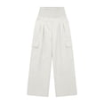thumbnail image 6 of Pxxlle Cargo Pants for Women Elastic Waisted Palazzo Pant Casual Wide Leg Trousers for Hiking Outdoor White XL, 6 of 8