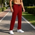 thumbnail image 2 of cfhntfmh Workout Pants for Men Straight Leg Loose Fit Running Pants with Pockets Lightweight Drawstring Pants (Red,X-Large), 2 of 6