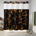 thumbnail image 6 of No Hook Shower Curtain, Black Yellow Orange Shower Curtains for Bathroom with See Through Top Window, Minimalist Abstract Art Waterproof & Washable Bath Curtain 66"x72", 6 of 9