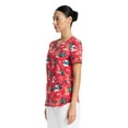 thumbnail image 5 of Rudolph Warm And Cozy Women's V-Neck Print Scrub Top, Sizes XS-3XL, 5 of 5