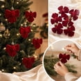 thumbnail image 6 of Homellea 6 Pack Velvet Bow Christmas Ornaments, Soft Bow-Shaped Hanging Decorations for Christmas Tree, Wreath, Garland, Gift Wrapping and Holiday Party Display, 2.36 Inch, Wine Red, 6 of 7