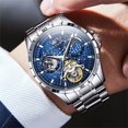 thumbnail image 5 of OLEVS Automatic Watches for Mens Starry Sky Skeleton Tourbillon Self Winding Mechanical Moon Phase Luminous Waterproof Luxury Dress Mens Wrist Watches Gifts Reloj Para Hombre Black/Blue/Green, 5 of 14