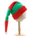 thumbnail image 1 of CHAO 1 Uds. Sombrero alargado de felpa a rayas rojas y verdes para Navidad, Hada de la decoración navideña, sombrero curvo, sombrero de payaso para fiesta, 1 of 5