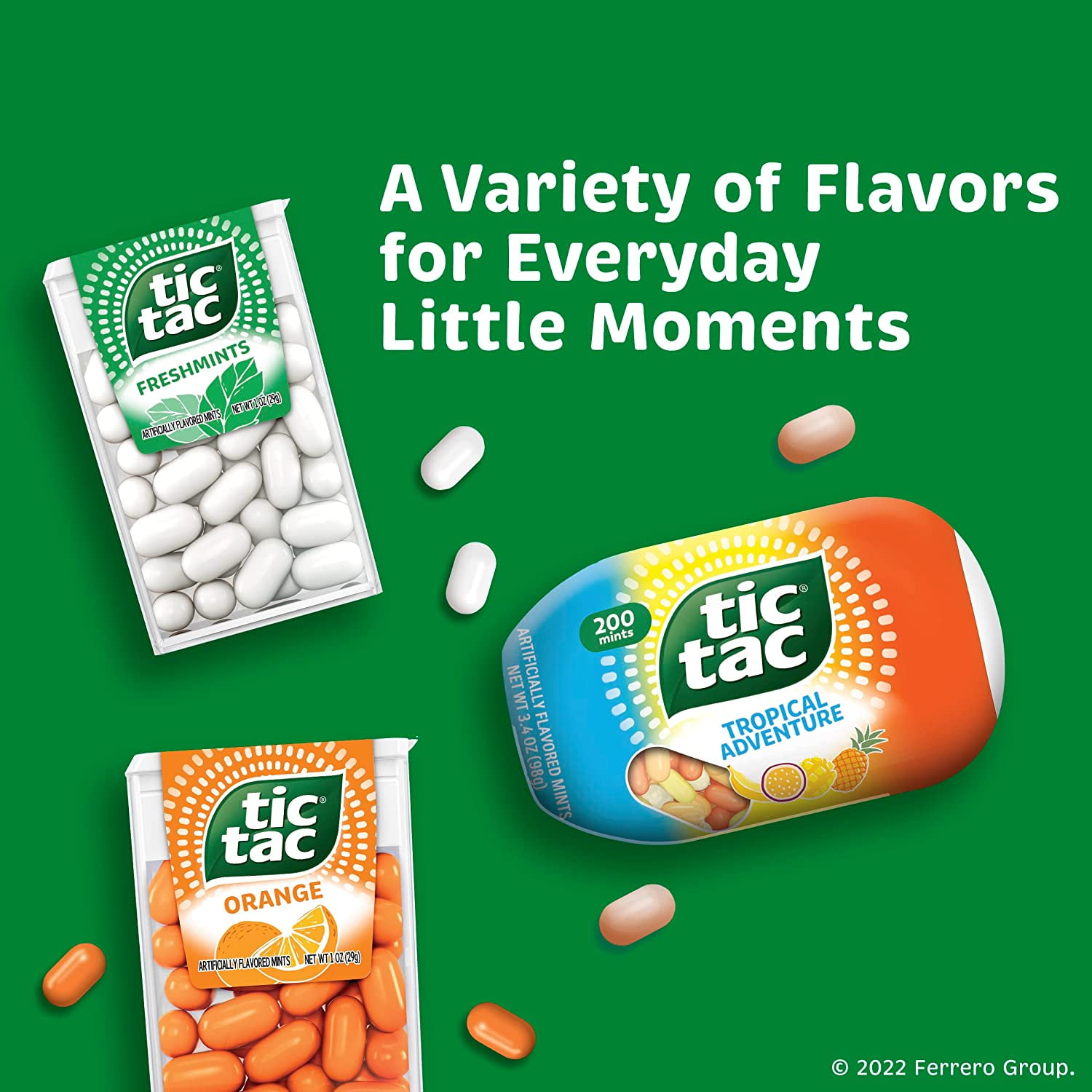 Tic Tac Fresh Breath Mints, Freshmints, Bulk Hard Candy Mints, 1 oz Single Packs, 12 Count