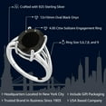 thumbnail image 2 of Gem Stone King 4.00 Cttw Black Onyx Ring for Women | 925 Sterling Silver | Gemstone December Birthstone | Oval 12X10MM | Available in Size 5,6,7,8,9, 2 of 7