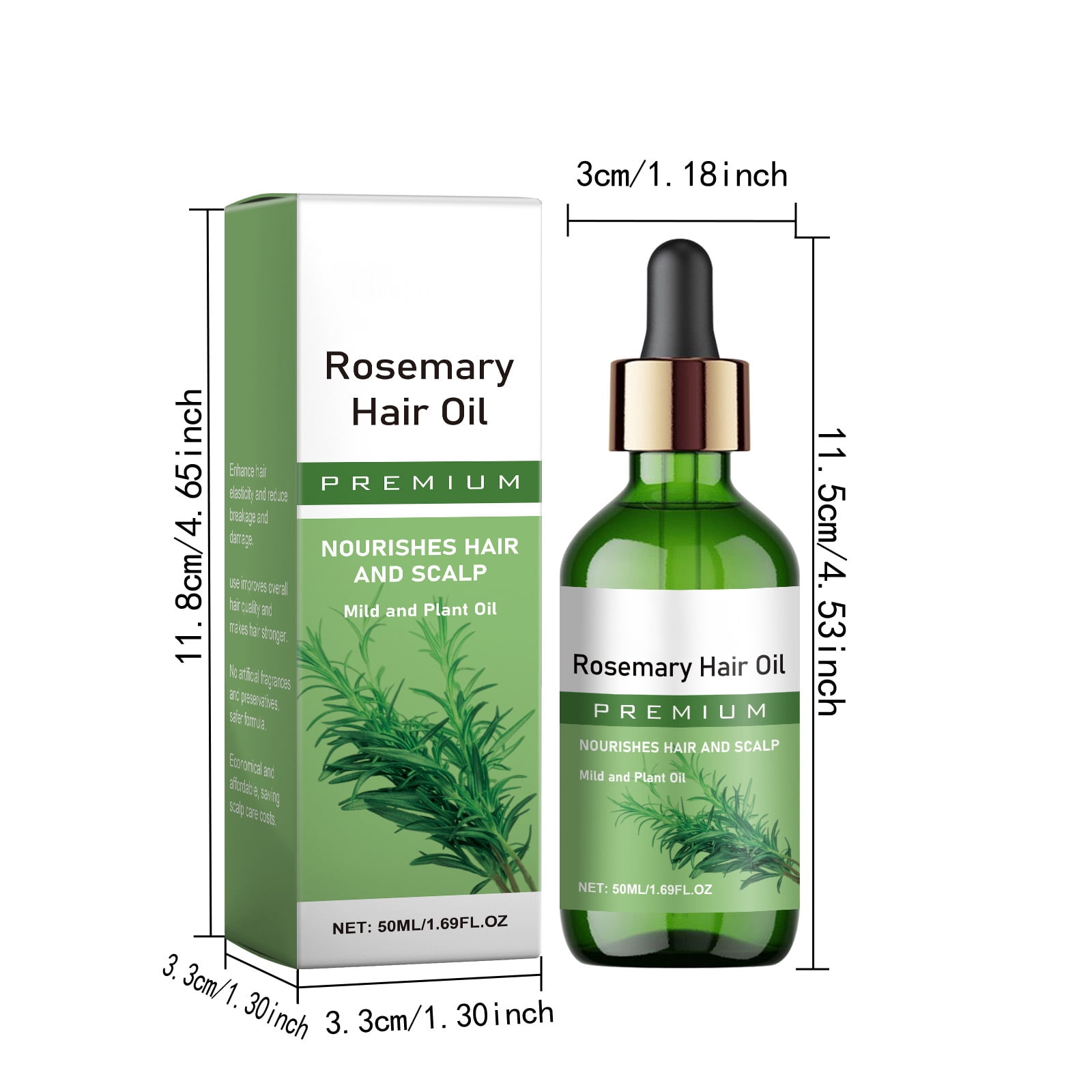 Alvantor Rosemary Hair Oil Strengthens Softens Nourishes All Hair Types, 1.69fl.oz