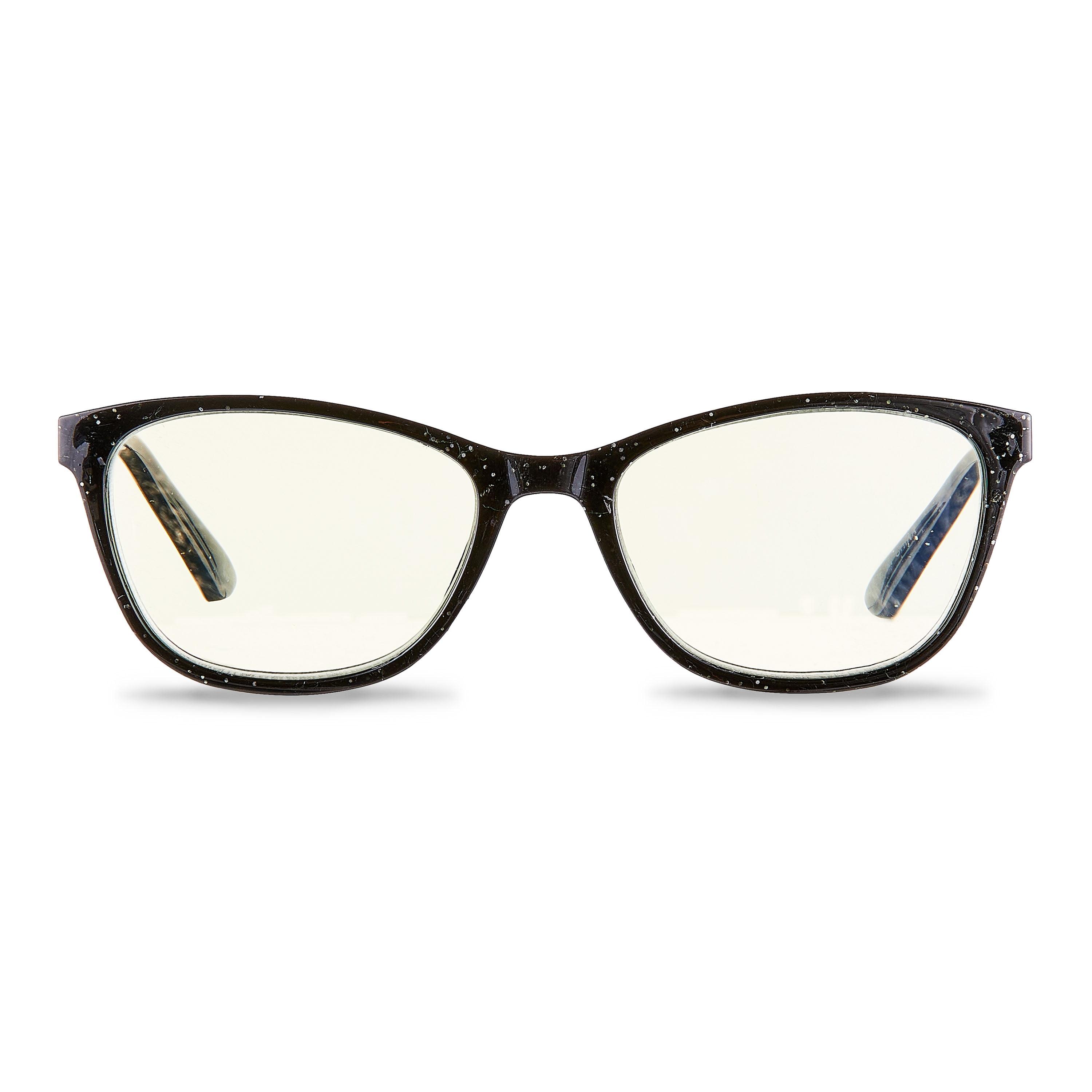 (2 pack) Equate Women's Kaia Bluelight Cateye Reading Glasses with Case, Black Speckled, +1.75