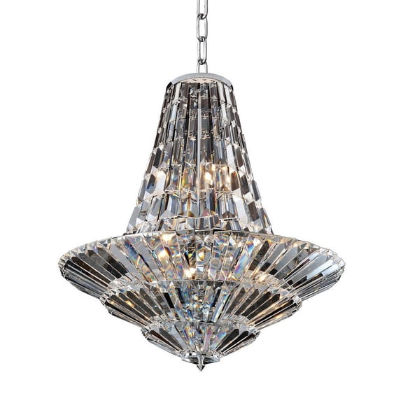 11425-010-FR001-Allegri Lighting-Auletta - 24 Inch Twelve Light Chandelier   Chrome Finish with Firenze Clear Crystal
