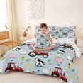 thumbnail image 4 of Catabedysis Country Farm Animals 7 Pieces Full Size Bedding Sets,Farm Sunflower Alphabet G Design Full Size Bed in a Bag,Colorful Stars Reversible For Boys, 4 of 7