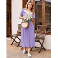 thumbnail image 5 of Ekouaer Long Nightgown for Women Short Sleeve Sleepwear Plus Size Loungewear Mumu Dress Lounge Dress with Pockets, 5 of 6