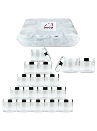 Flmtop 50 Pieces Portable Cosmetic Sample Containers 5 Gram Plastic Cream  Pot Jars 