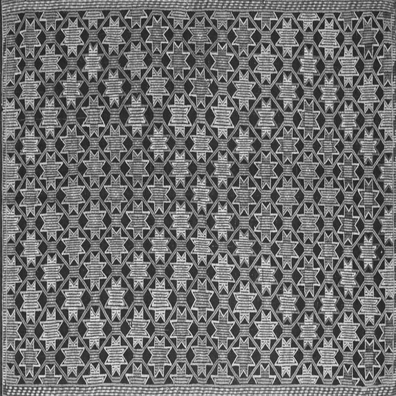 Ahgly Company Indoor Square Abstract Gray Contemporary Area Rugs, 7' Square