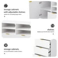 thumbnail image 5 of 4-Piece Oversized Media Storage Cabinet, Modern Multi-Function Entertainment Wall Unit with 13 shelves, 8 Drawers and 2 Cabinets, Large TV Stand for Living Room, for TVs Up to 70", White, 5 of 9